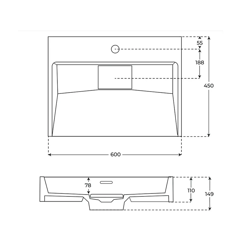 Lavabo Suspendido Marley Fossil Natura Blanco Mate