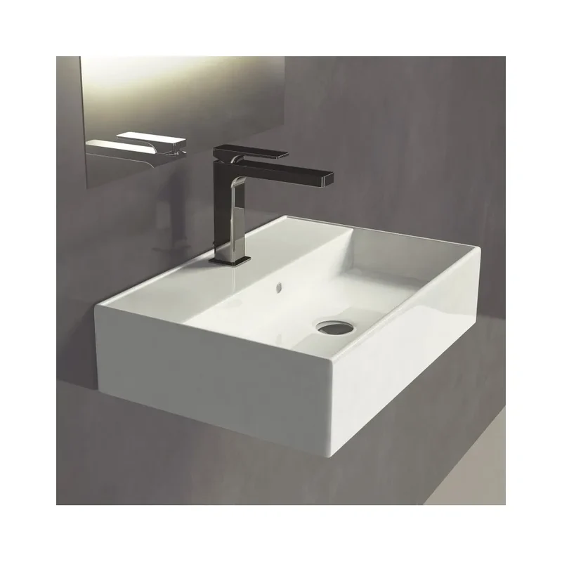 Lavabo Sobre Encimera Dakota Fossil Natura Blanco Brillo