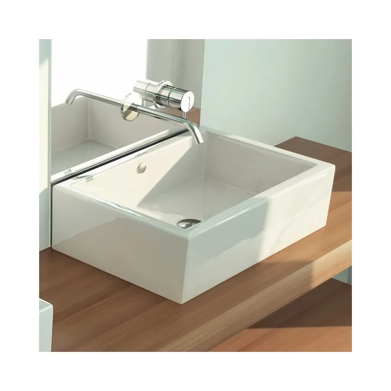 Lavabo Sobre Encimera Aixa Fossil Natura Blanco Brillo
