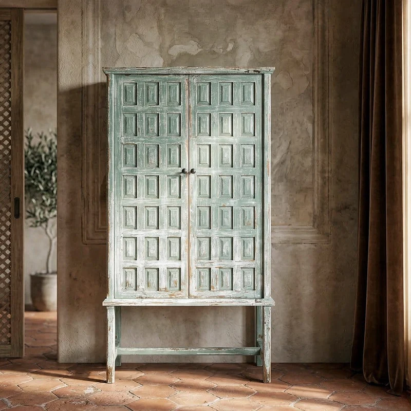 Armario de madera de pino reciclada 96x45x181cm - SILO