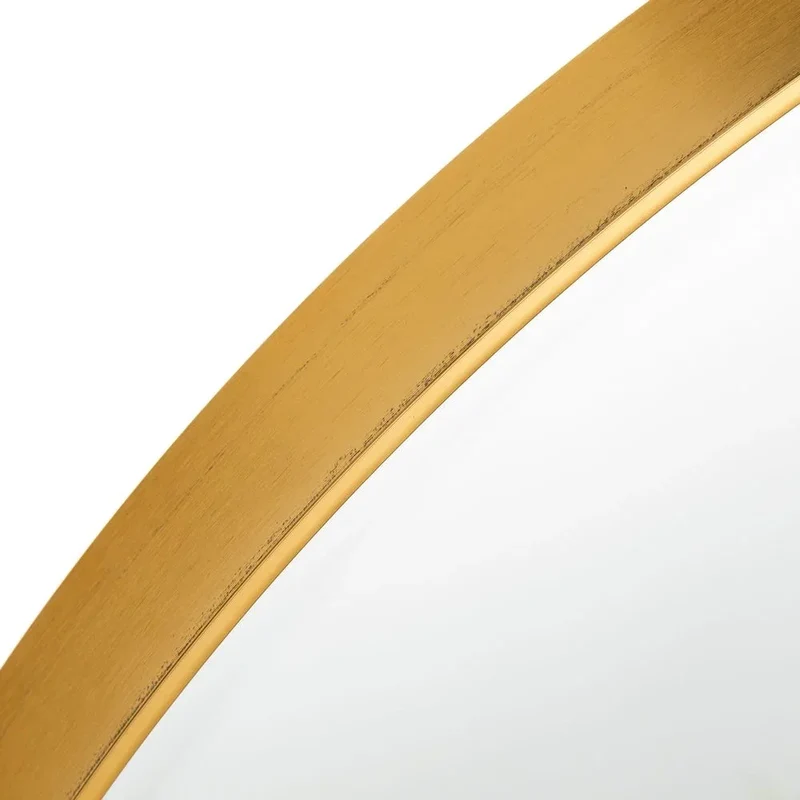 Espejo redondo de aluminio dorado Ø 60 cm – Estilo moderno – Fordeco
