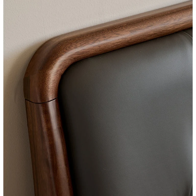 Mid-Century Black Walnut Wood Platform Bed