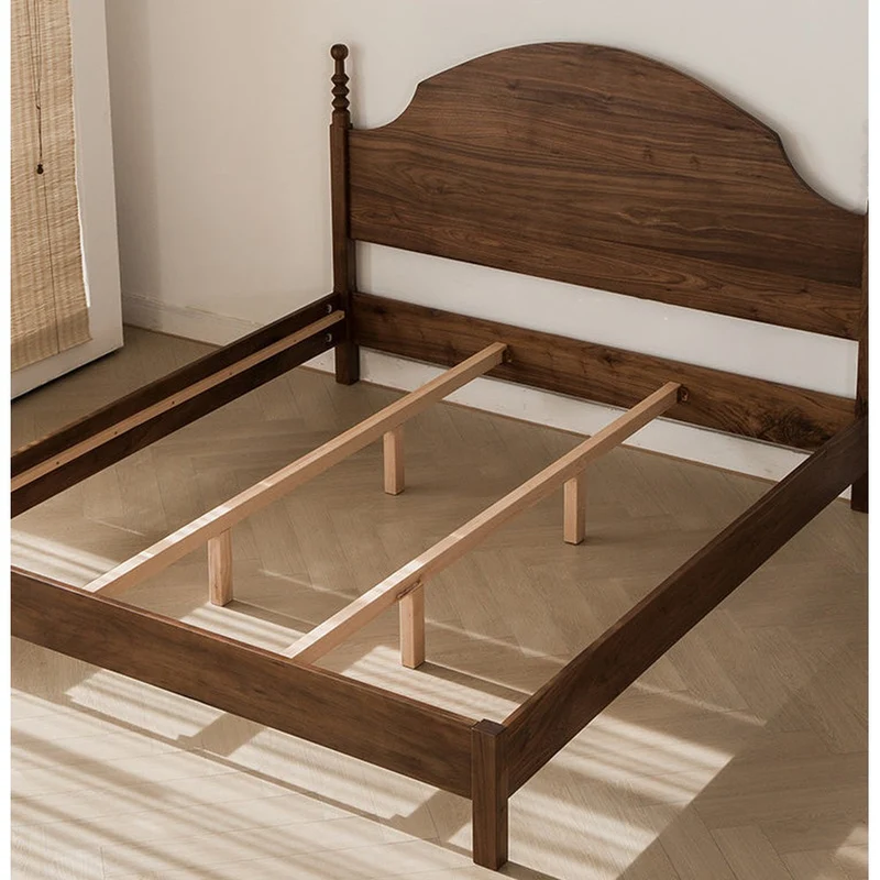 Finesse Mid-Century Modern Walnut Wood Bed