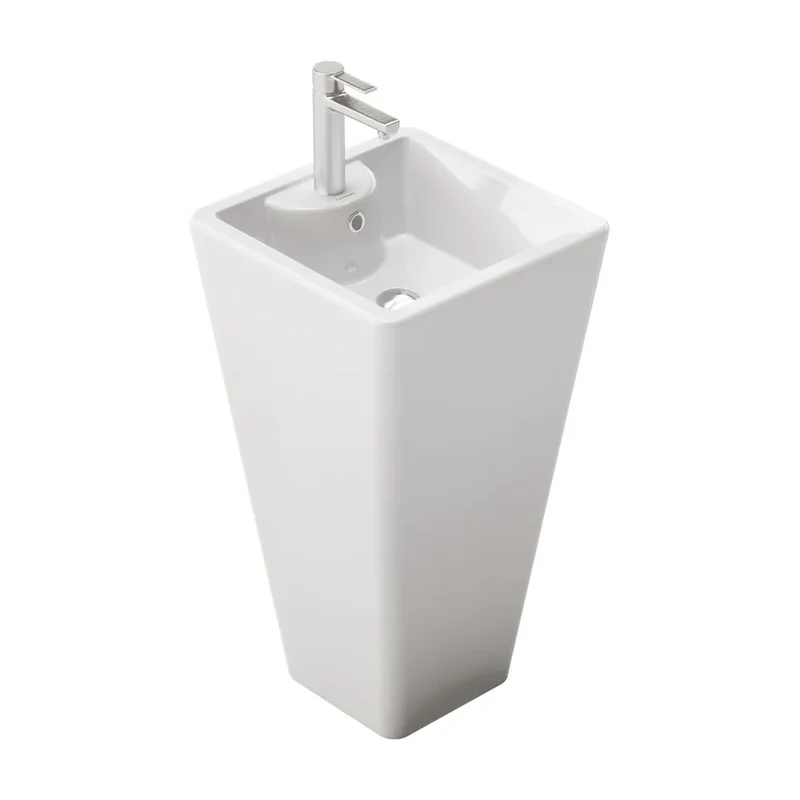 Lavabo con Pedestal Florencia Fossil Natura Blanco Brillo