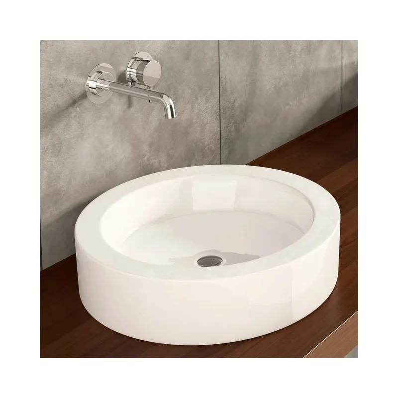 Lavabo Sobre Encimera Ada Fossil Natura Blanco Brillo
