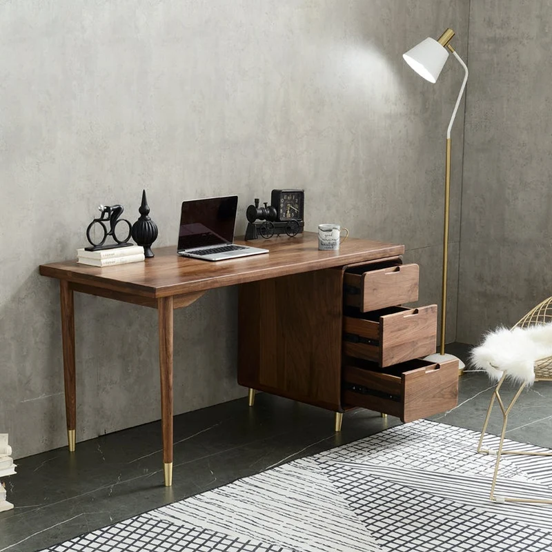 High-End Haven Walnut Wood Office Table