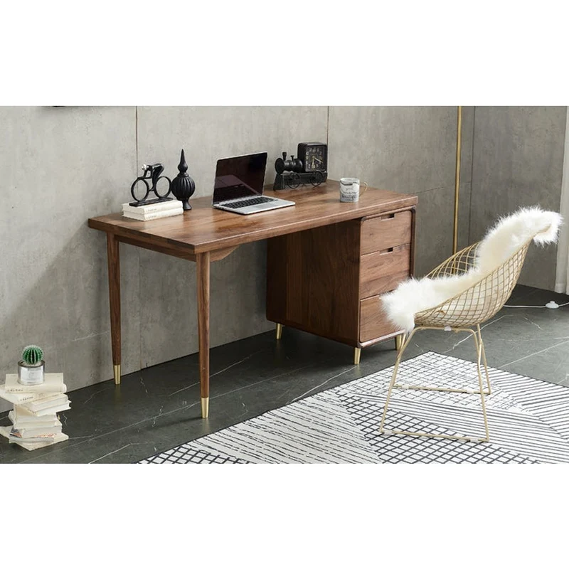 High-End Haven Walnut Wood Office Table