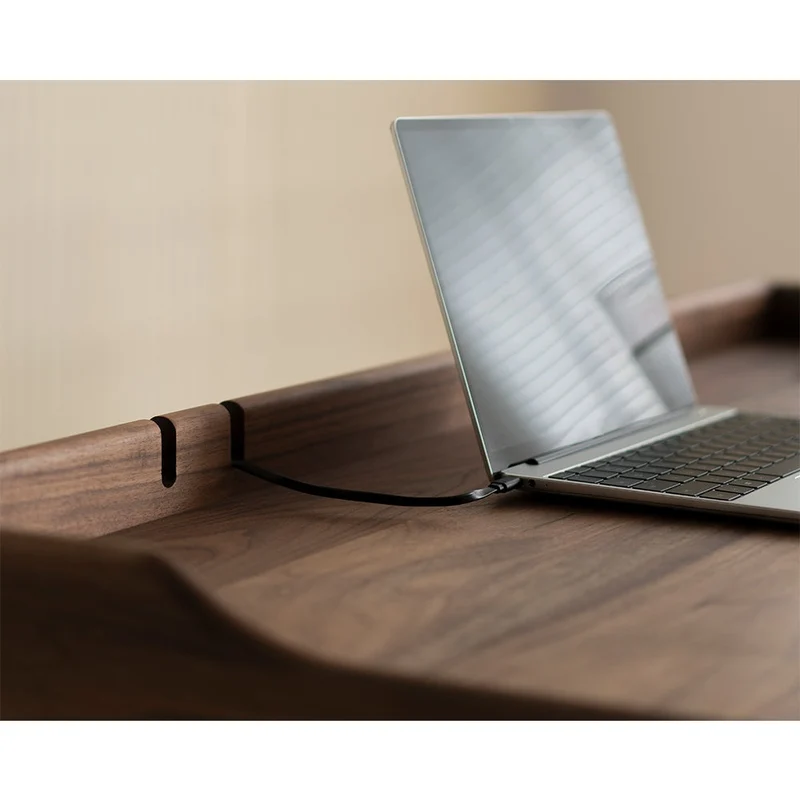 Minimalist Nook Workstation Black Walnut Wood Working Desk