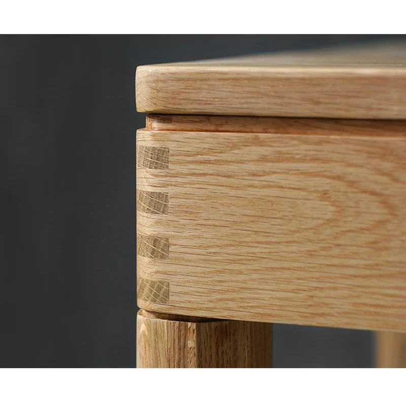 Posh Platform Workstation White Oak Wood Desk