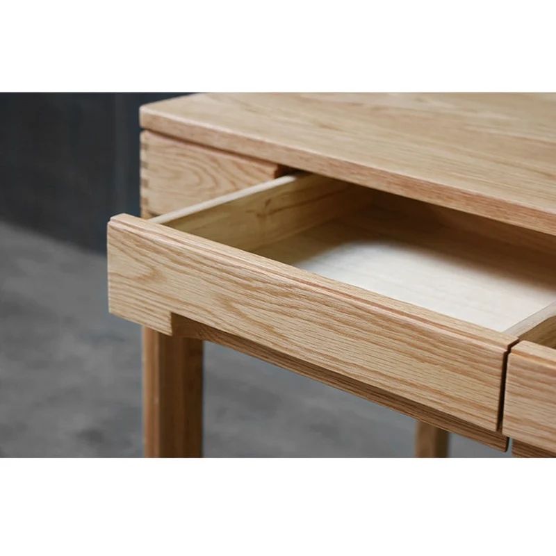 Posh Platform Workstation White Oak Wood Desk