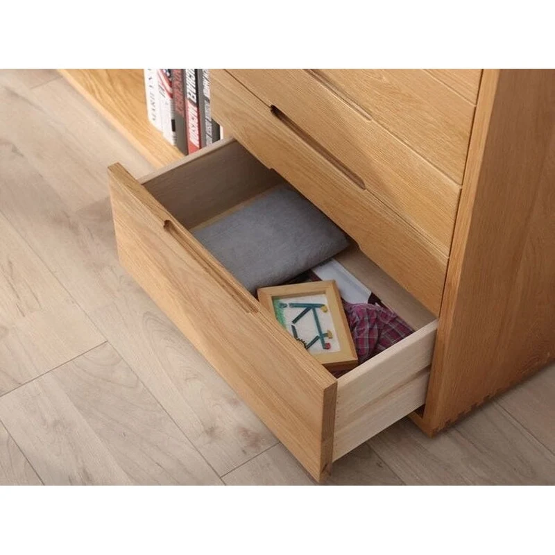 Versatile L-Workspace White Oak Wood Desk