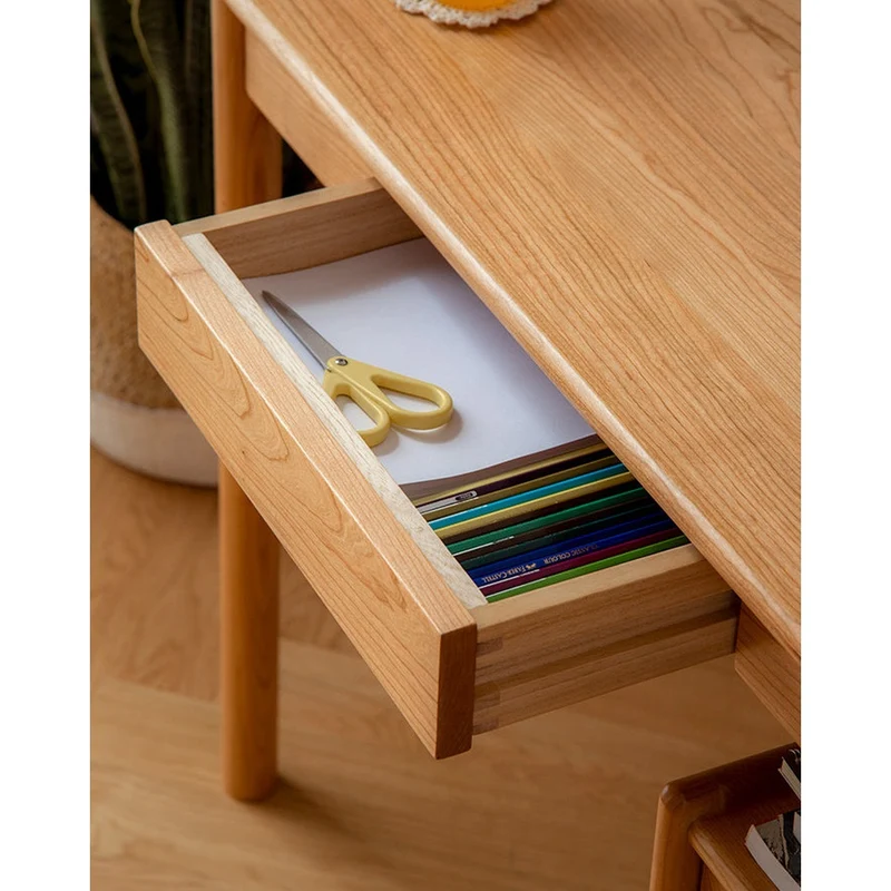 Twin Task Solid Cherry Wood Writing Desk