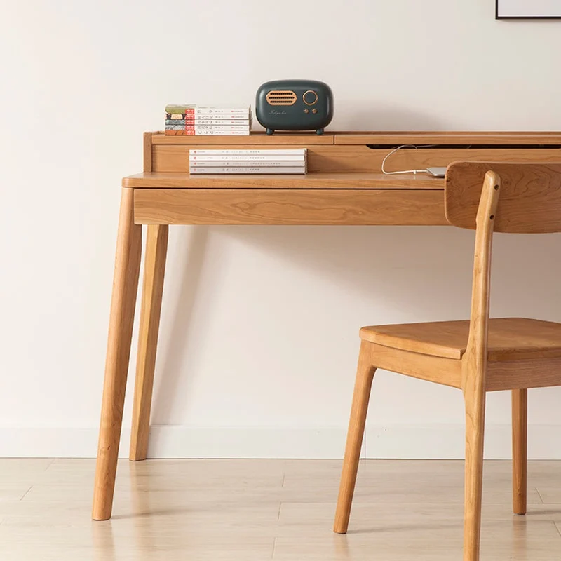 Minimalist Nook Workstation Cherry Wood Desk