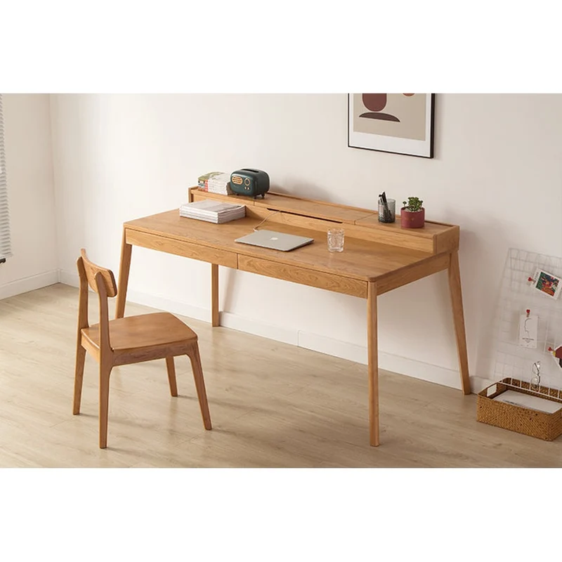 Minimalist Nook Workstation Cherry Wood Desk