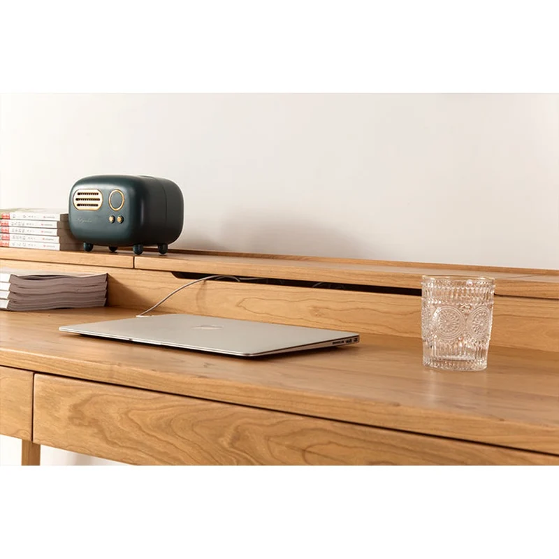 Minimalist Nook Workstation Cherry Wood Desk