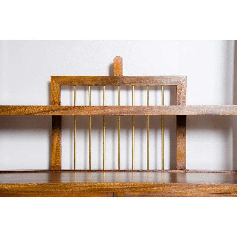 Two Pair Open Style South American Walnut Wood Bookcase