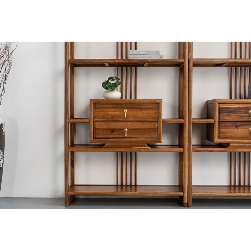 Zenith Open Framework South American Walnut Wood Bookcase