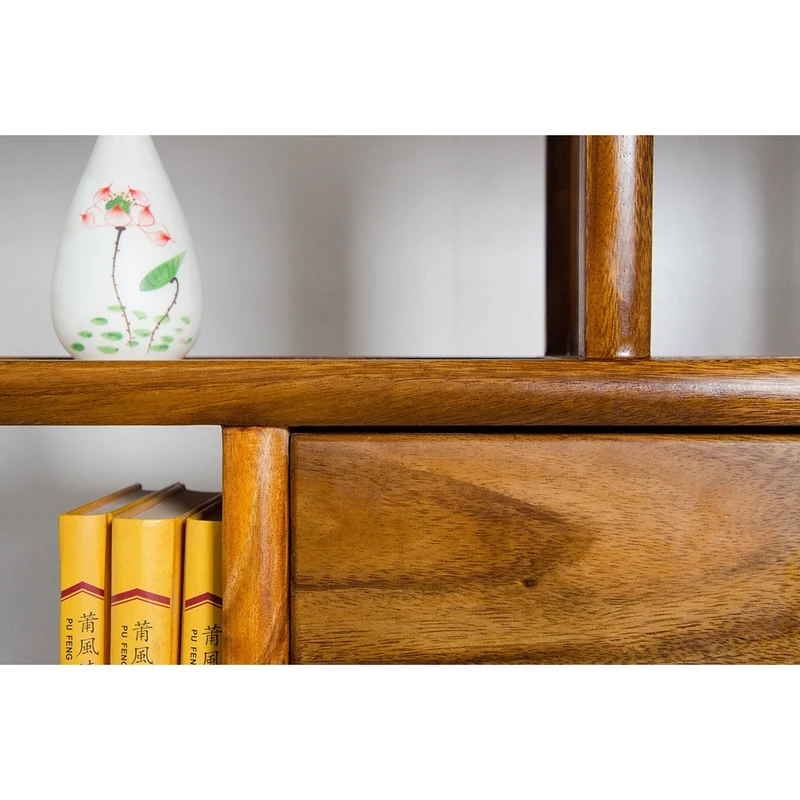 Epicenter 2 Pair Design Monkey Pod Wood Bookshelf
