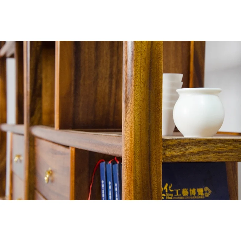 Epicenter 2 Pair Design Monkey Pod Wood Bookshelf