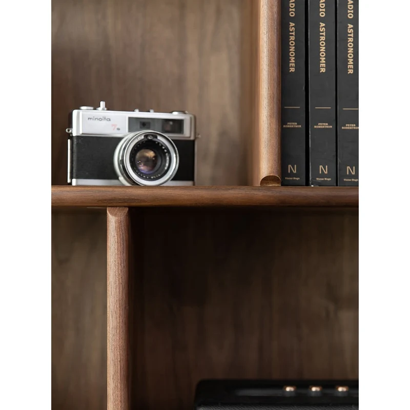 Verdant Open Multi Rack Solid Walnut Wood Bookcase