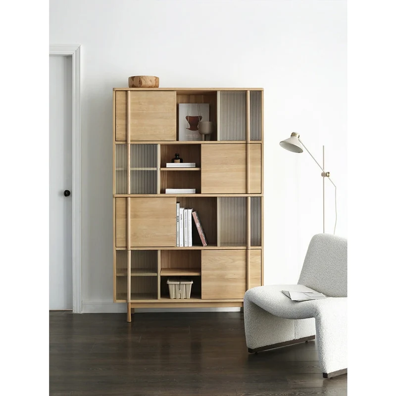 Contemporary Simplicit Large Black Walnut Wood Bookcase