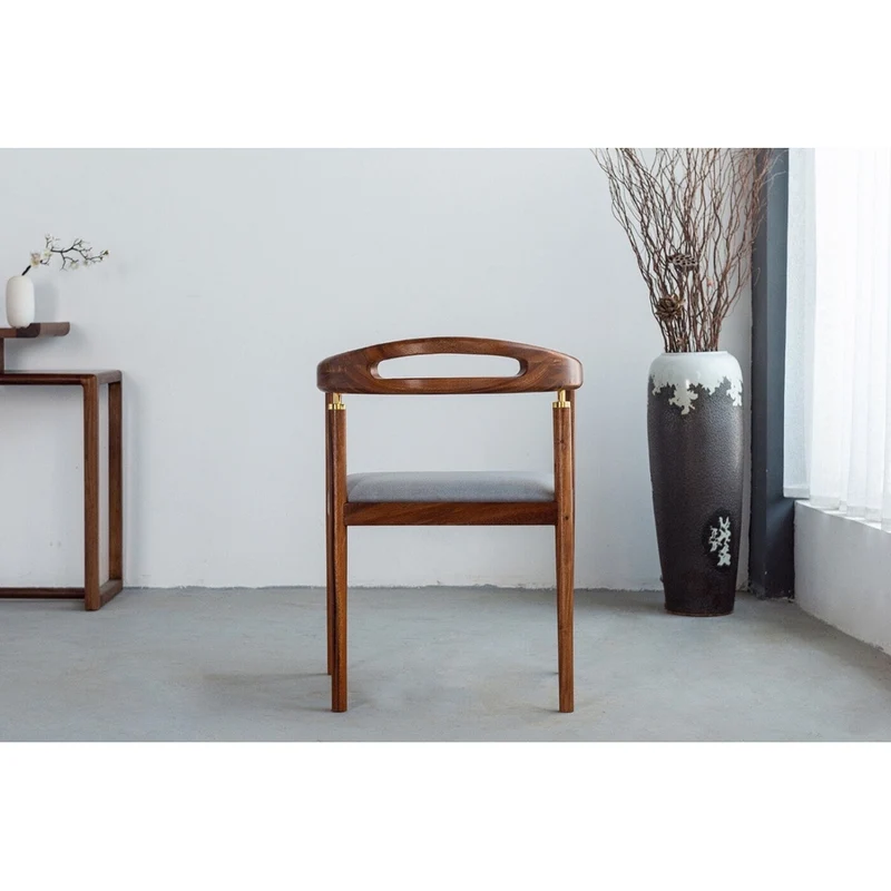 New Design Modern Simple Walnut Wood Armchair