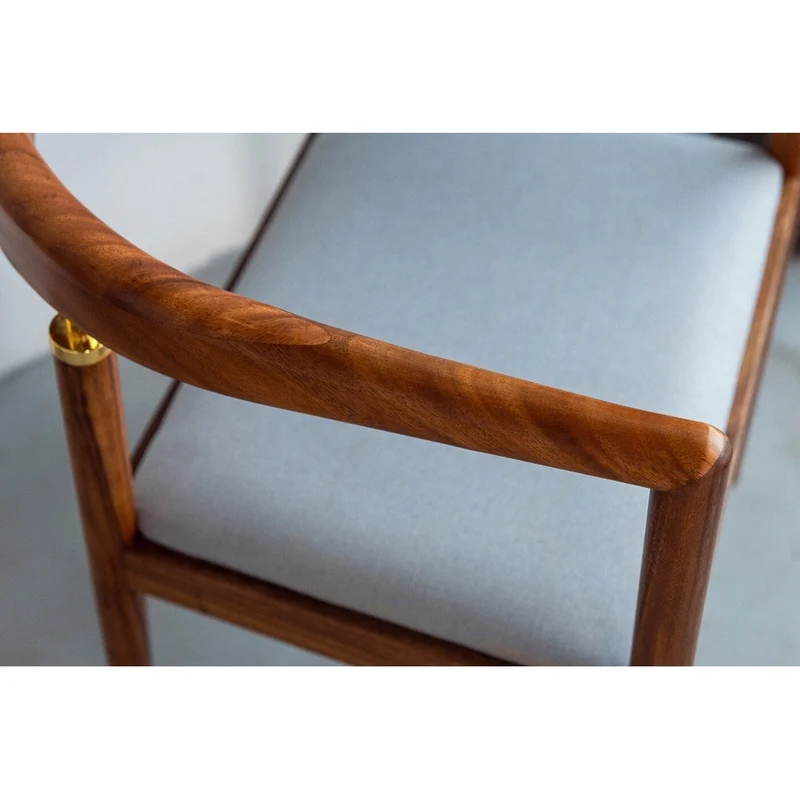 New Design Modern Simple Walnut Wood Armchair