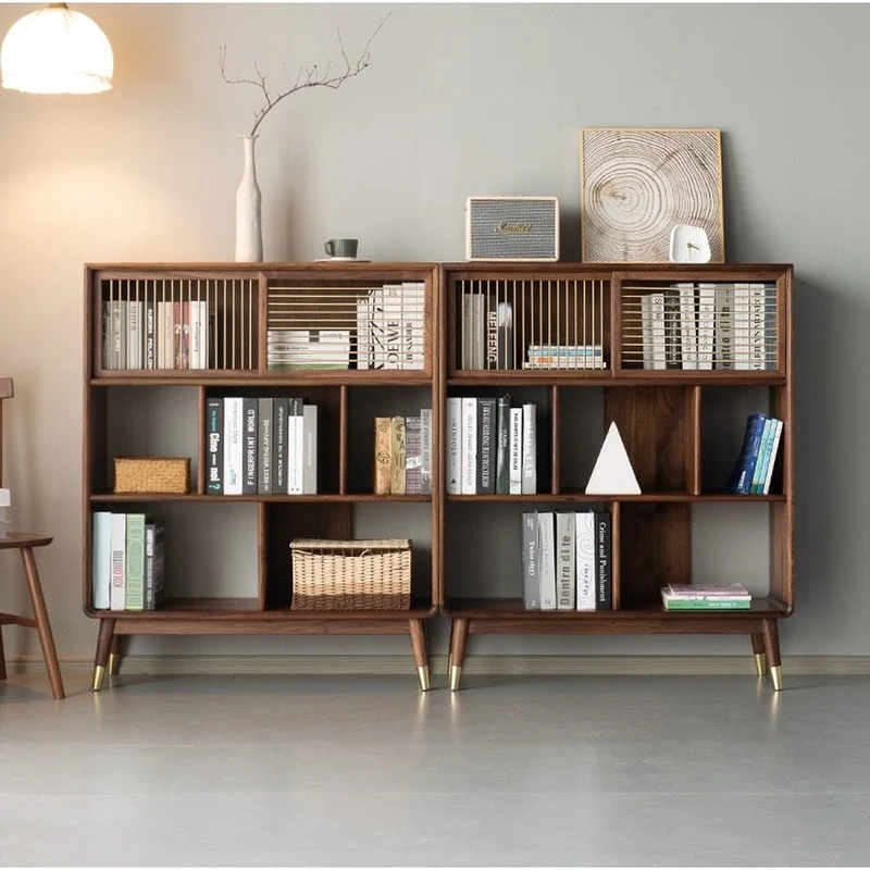 Empress Golden Spindle Walnut Wood Bookcase