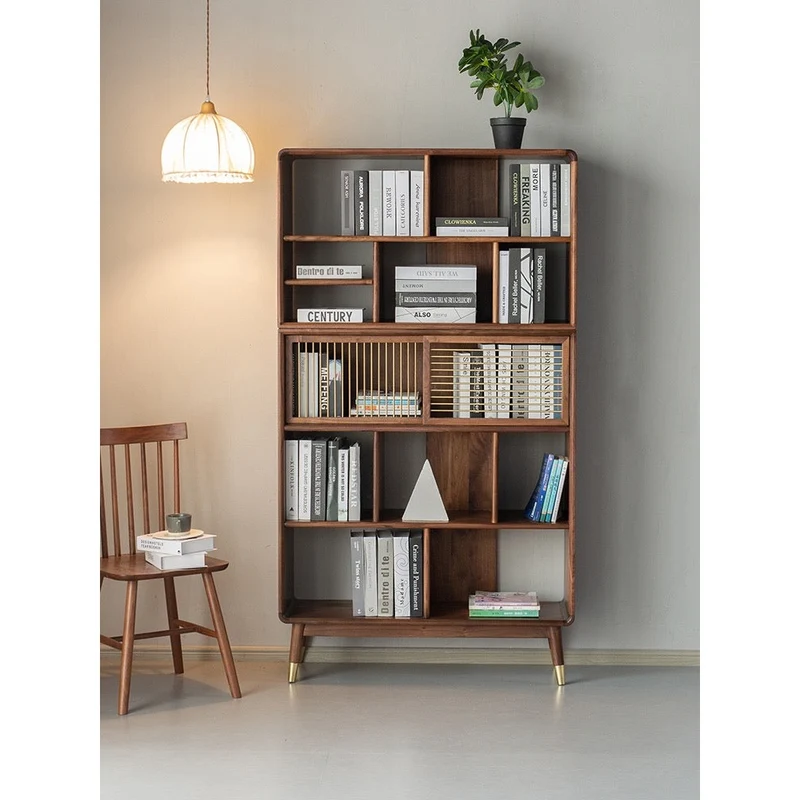 Empress Golden Spindle Walnut Wood Bookcase