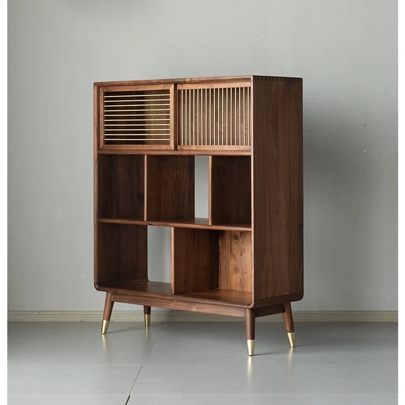 Empress Golden Spindle Walnut Wood Bookcase