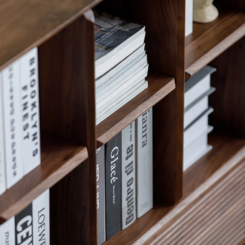 Crescendo Solid Walnut Wood Cube Bookcase