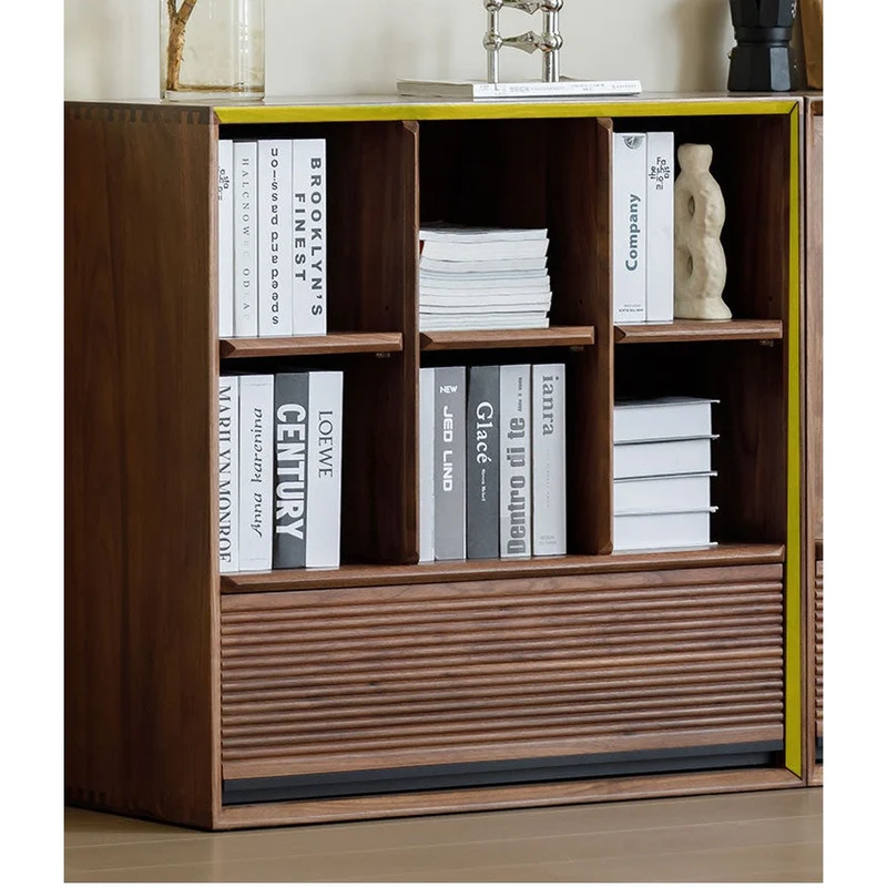 Crescendo Solid Walnut Wood Cube Bookcase