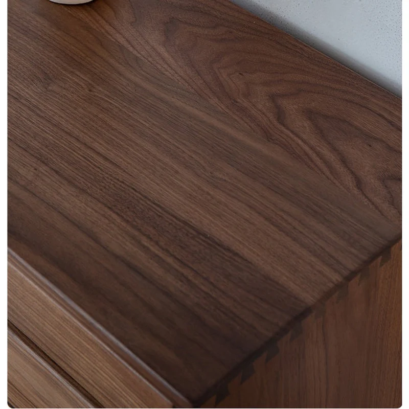 Sculpted Low Flat and Long Walnut Wood Bookcase