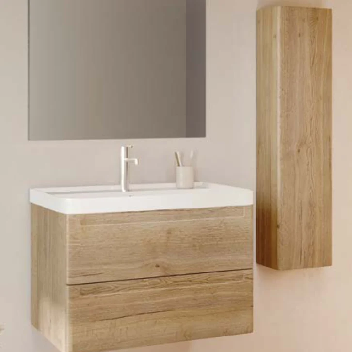 Mueble de Baño Suspendido Round Inve 2 Cajones + Lavabo Cerámico