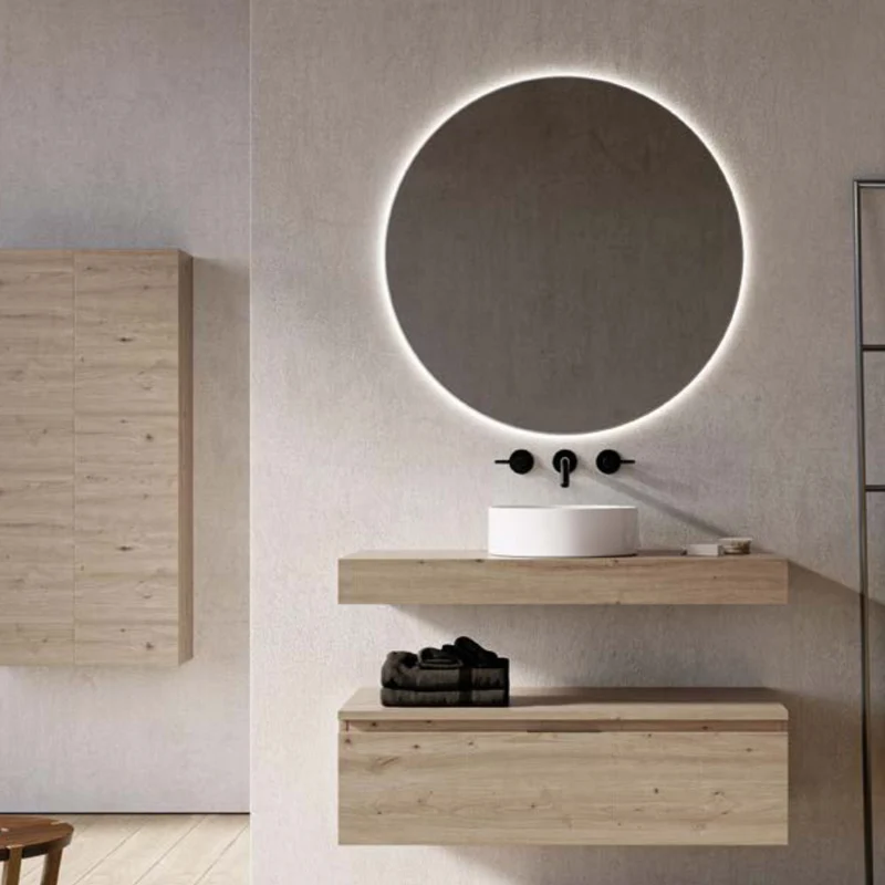 Mueble de Baño suspendido June con 1 Cajón y Encimera – Lavabo Sobre Encimera Opcional