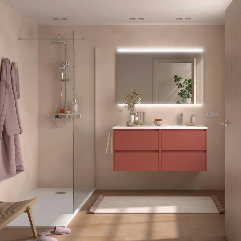 Conjunto de Baño NOJA 120 cm Salgar | 4 Cajones + Lavabo Desplazado