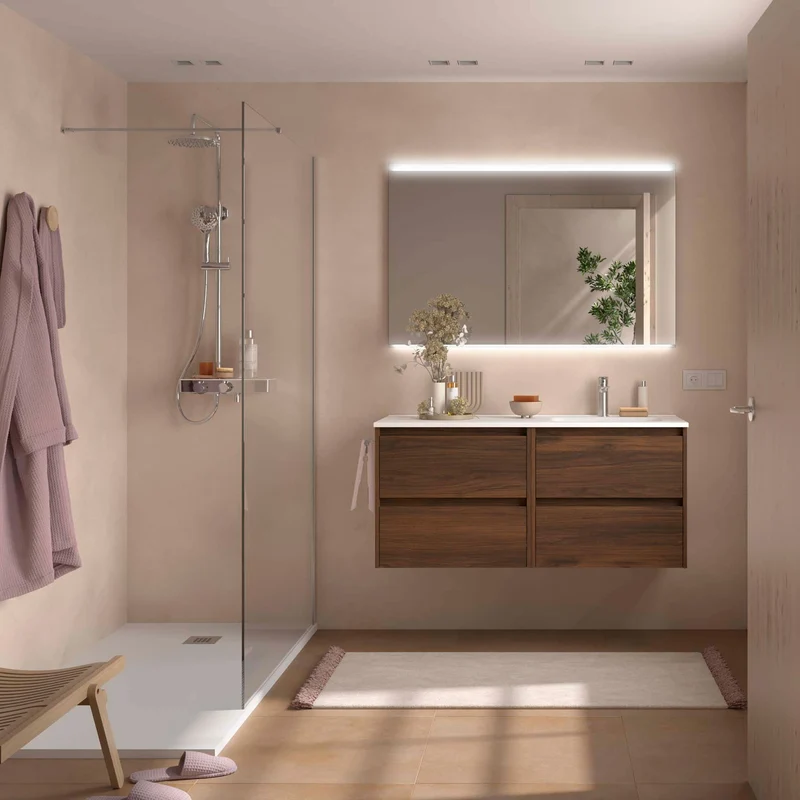 Conjunto de Baño NOJA 120 cm Salgar | 4 Cajones + Lavabo Desplazado