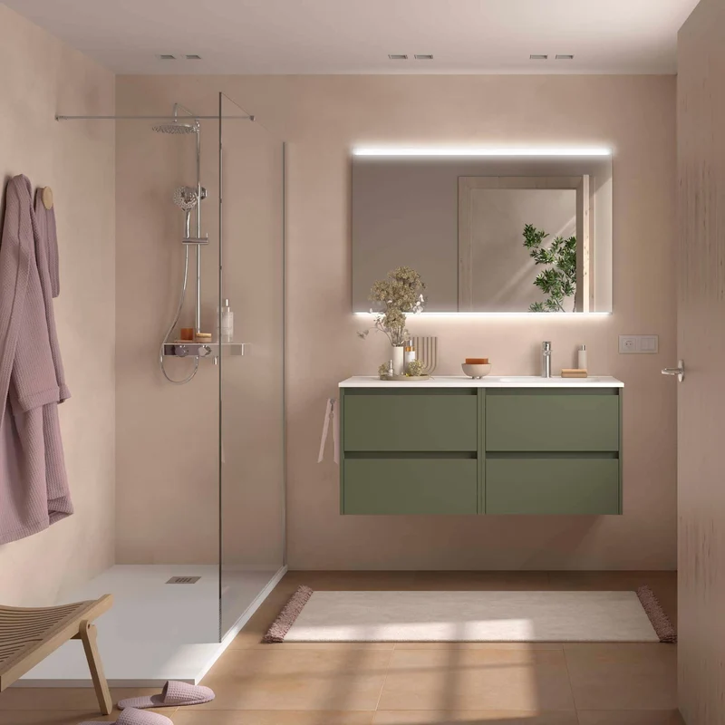 Conjunto de Baño NOJA 120 cm Salgar | 4 Cajones + Lavabo Desplazado