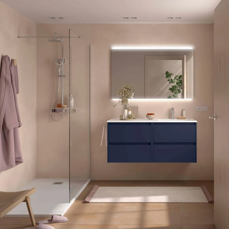 Conjunto de Baño NOJA 120 cm Salgar | 4 Cajones + Lavabo Desplazado
