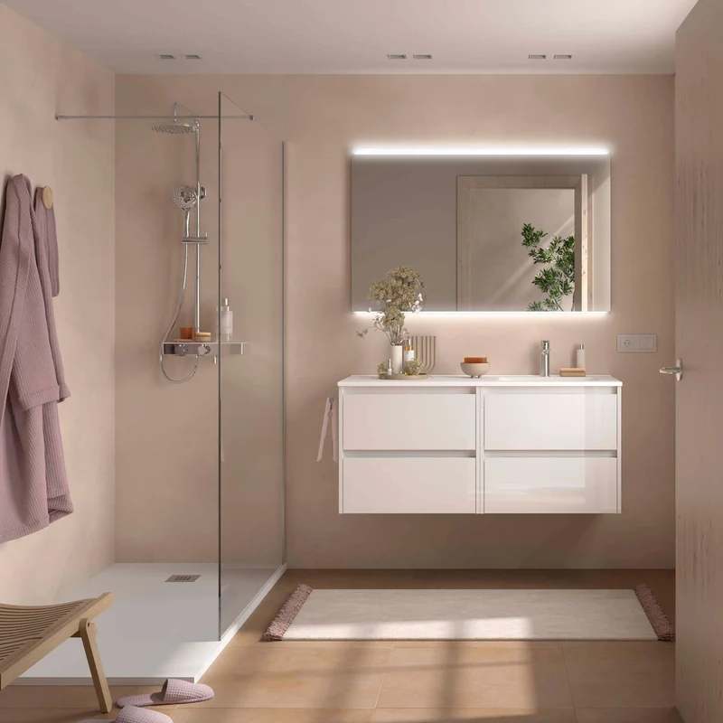 Conjunto de Baño NOJA 120 cm Salgar | 4 Cajones + Lavabo Desplazado