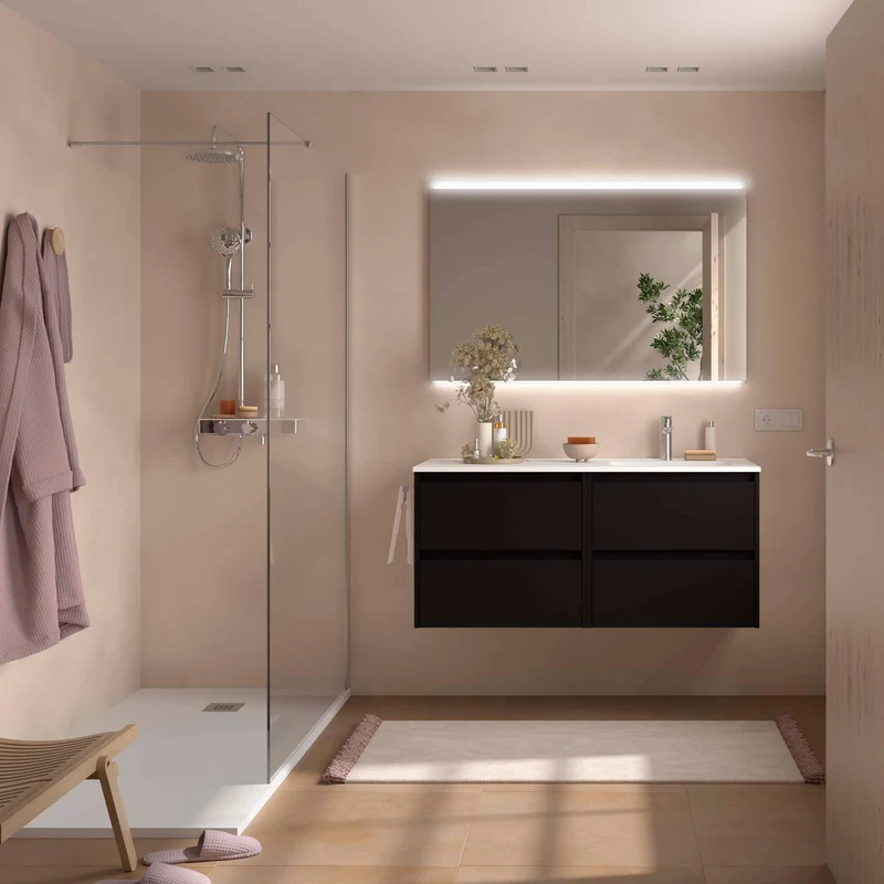 Conjunto de Baño NOJA 120 cm Salgar | 4 Cajones + Lavabo Desplazado