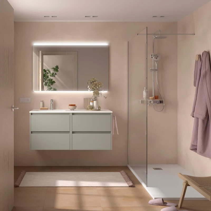 Conjunto de Baño NOJA 120 cm Salgar | 4 Cajones + Lavabo Desplazado