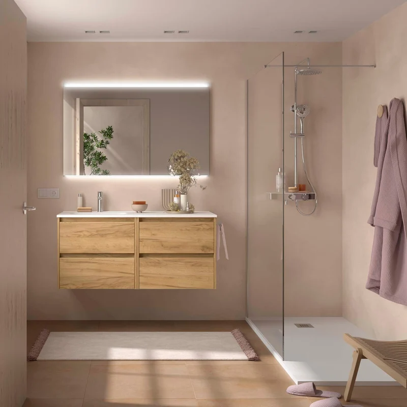 Conjunto de Baño NOJA 120 cm Salgar | 4 Cajones + Lavabo Desplazado