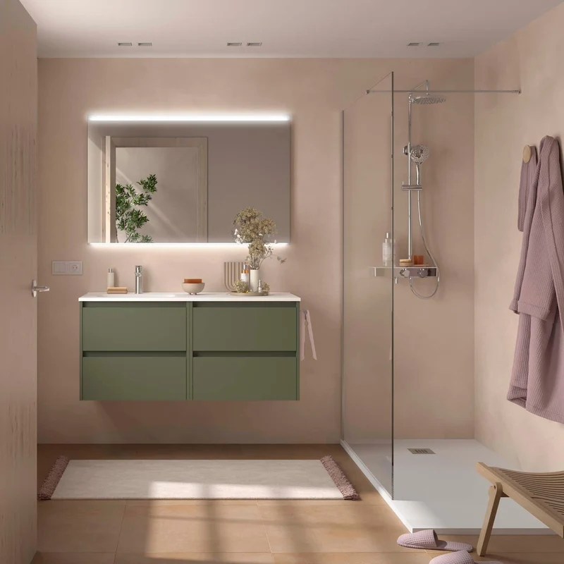 Conjunto de Baño NOJA 120 cm Salgar | 4 Cajones + Lavabo Desplazado