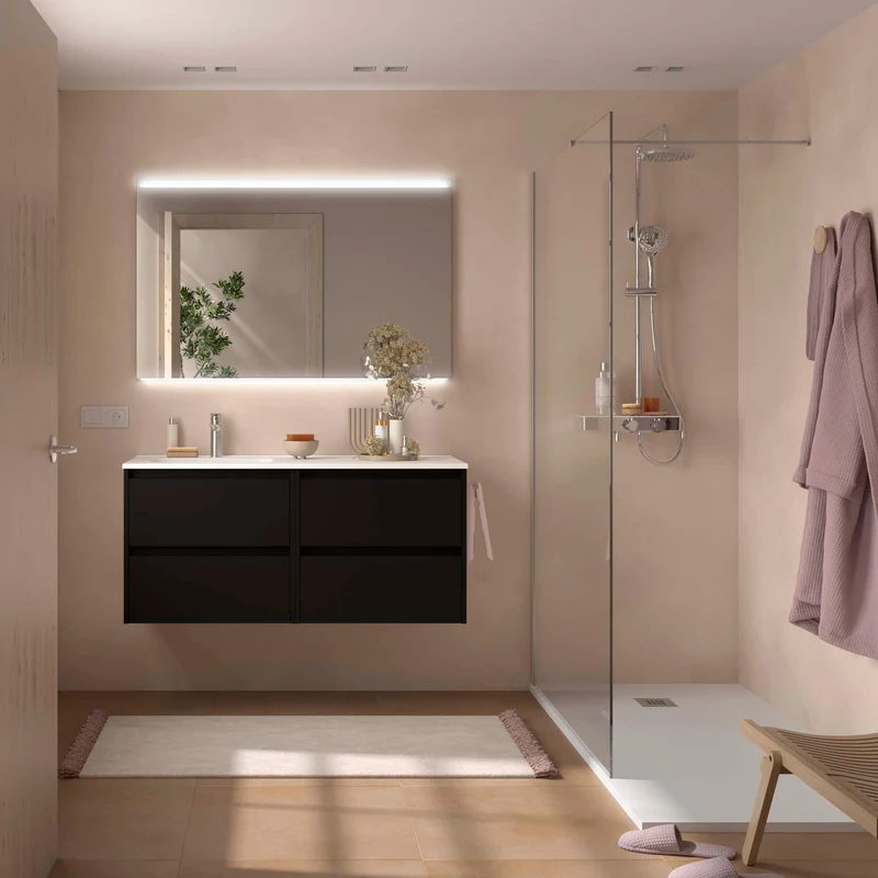 Conjunto de Baño NOJA 120 cm Salgar | 4 Cajones + Lavabo Desplazado