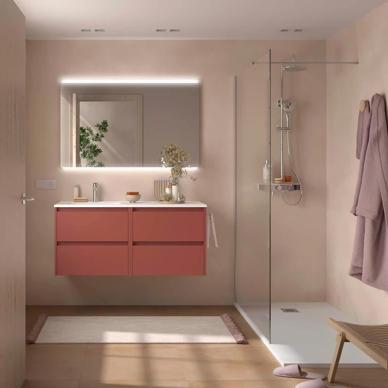 Conjunto de Baño NOJA 120 cm Salgar | 4 Cajones + Lavabo Desplazado