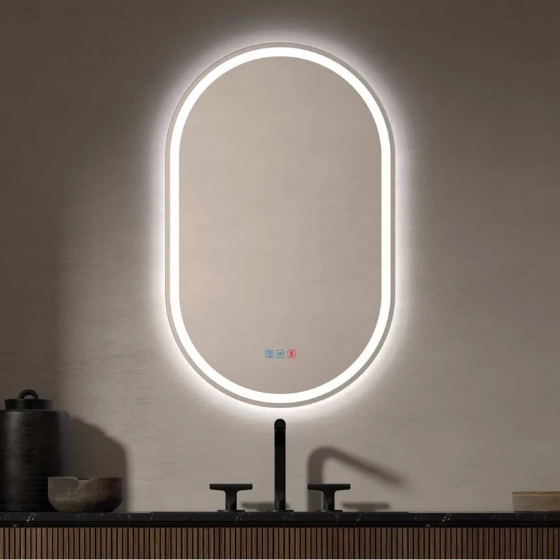 Espejo LED ÚBEDA Dyled – Retroiluminado, Antivaho y Marco Dorado (50x90 cm)
