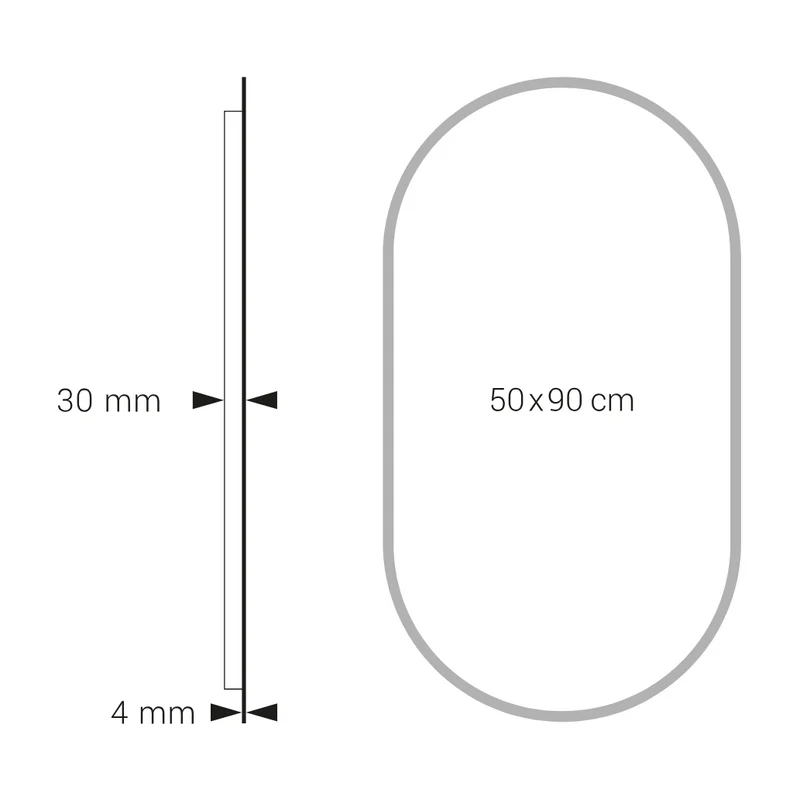 Espejo LED ÚBEDA Dyled – Retroiluminado, Antivaho y Marco Dorado (50x90 cm)
