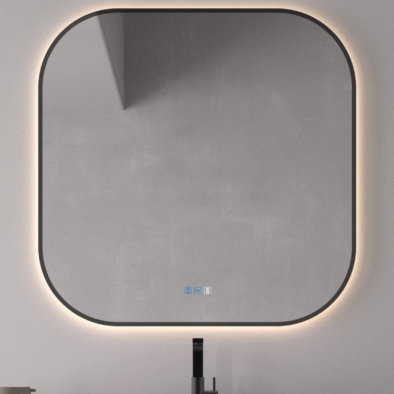 Espejo LED MENORCA Dyled – Retroiluminado, Antivaho y Marco Negro (60-120 cm)