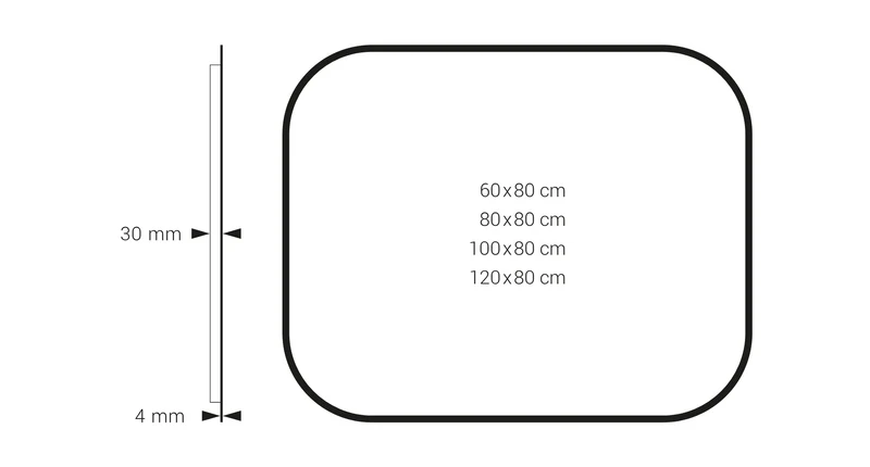 Espejo LED MENORCA Dyled – Retroiluminado, Antivaho y Marco Negro (60-120 cm)